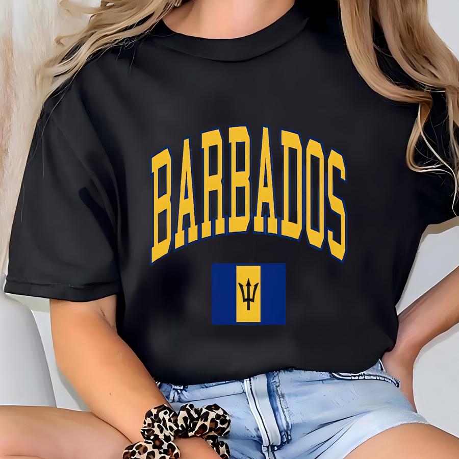 Barbados Sweater Bajan Flag Sweatshirt Gifts For Bajans Varsity Style Barbados Sweater Caribbean Gift T-shirt