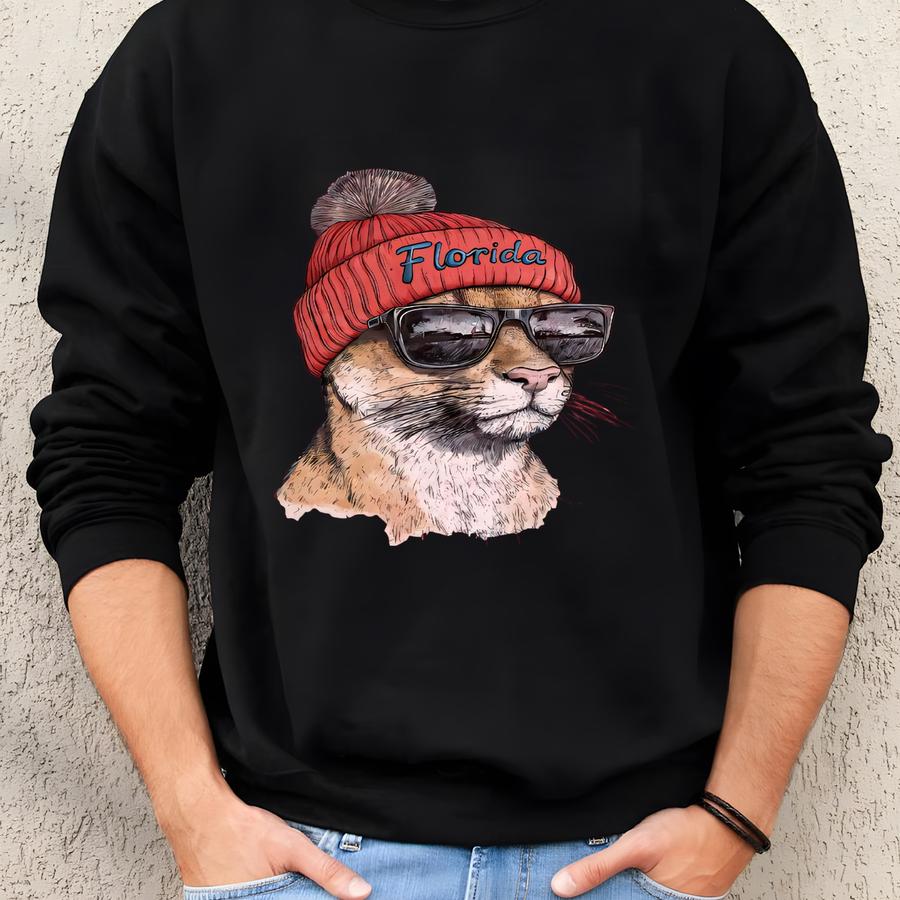 Florida Hockey Retro Crewneck Toddler Tshirt, Vintage Sunshine State Hockey Jumper, Unisex Throwback Shirt, 90s Style Fan Apparel - Toddler Sweatshirt