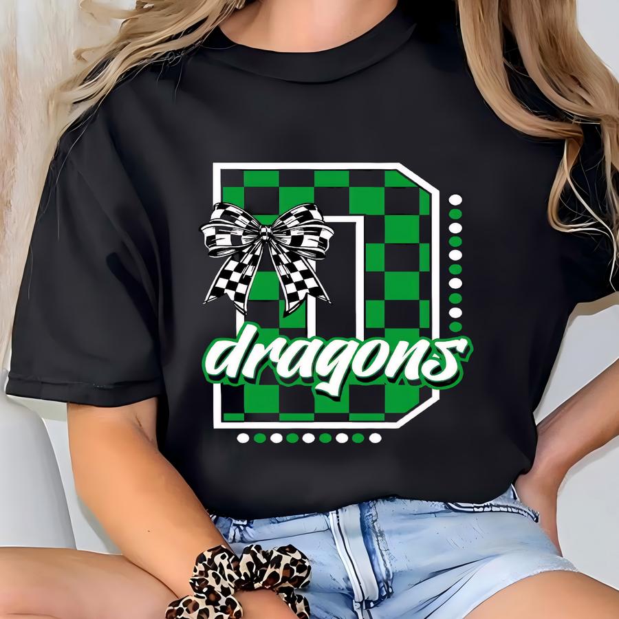 Dragons Shirt Custom Mascot Shirt Dragon Pride Shirt Print Dragons Tees School Spirit Tshirt Game Day Apparel Teacher Appreciation Gifts T-shirt