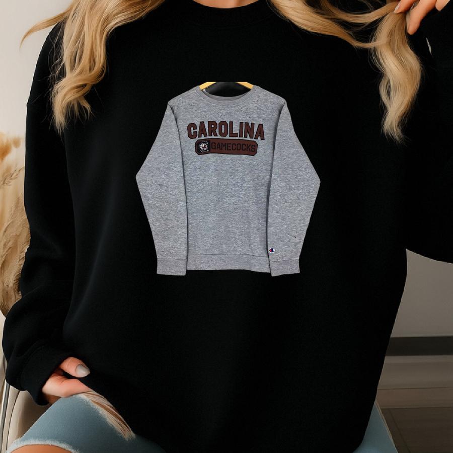 Vintage Carolina Gamecocks Ncaa Sweatshirt Medium Carolina Gamecocks Spell Out Crewneck University Of South Carolina Gray Sweater Size M Sweatshirt