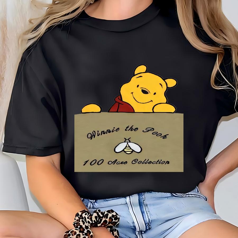 Vintage 90s Jumper Sweatshirt Medium Honey Sweater Yellow Pooh Bear Crewneck Size M T-shirt