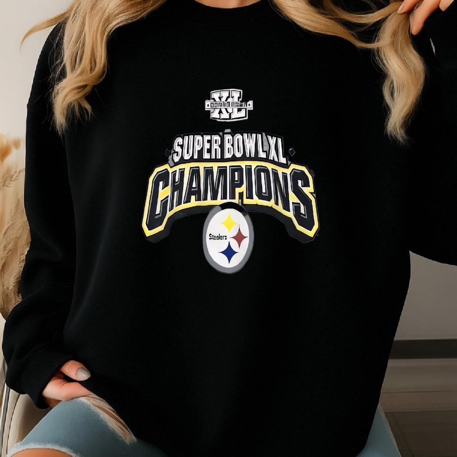 Vintage Pittsburgh Steelers Sweatshirt Steelers Super Bowl Football Champs Jumper Steelers American Football Gray Sweater Size Xl Sweatshirt