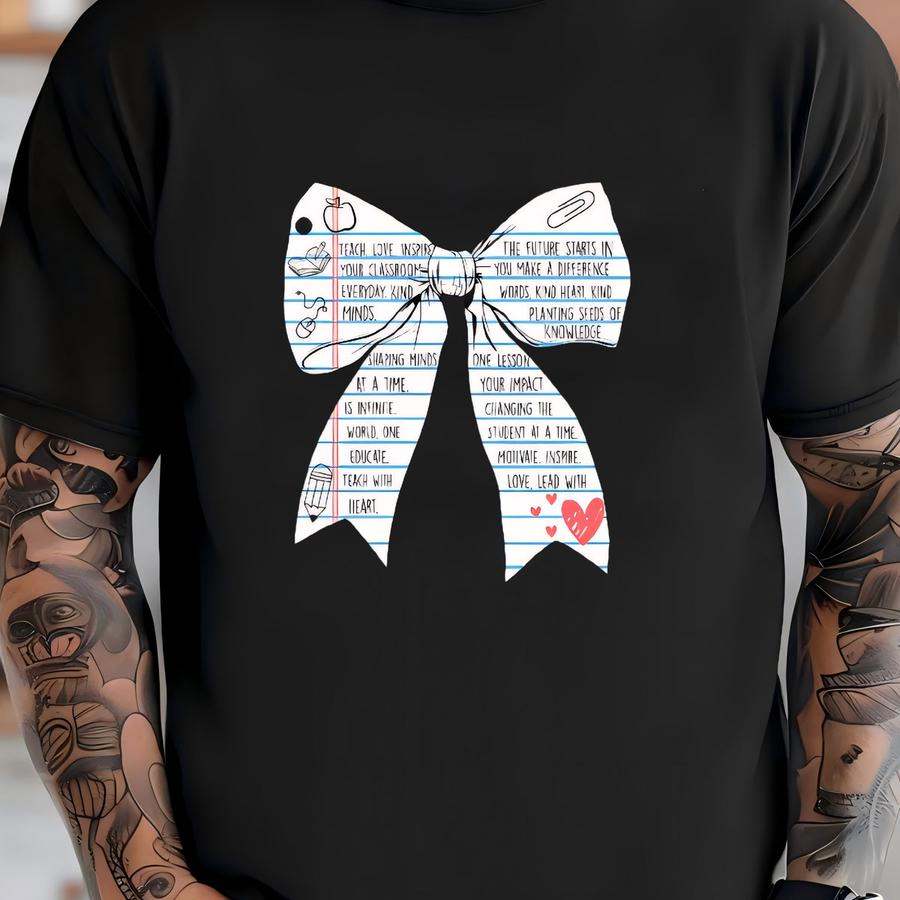 Teacher Coquette Shirt: Teach Love Inspire Tee, Back To School Gift T-shirt