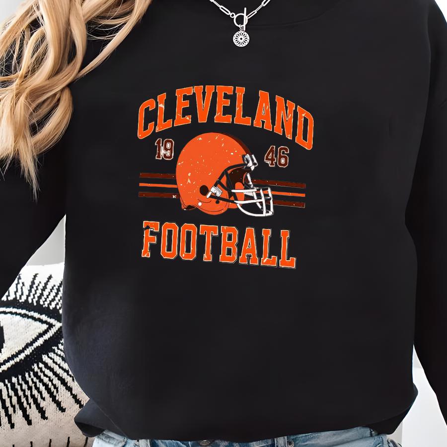 Cleveland Est 1946 Hoodie, Unisex Football Fan Apparel, Cleveland Sweatshirt, Game Day Hoodie, Vintage Cleveland Browns Sweatshirt, E1169 Sweatshirt