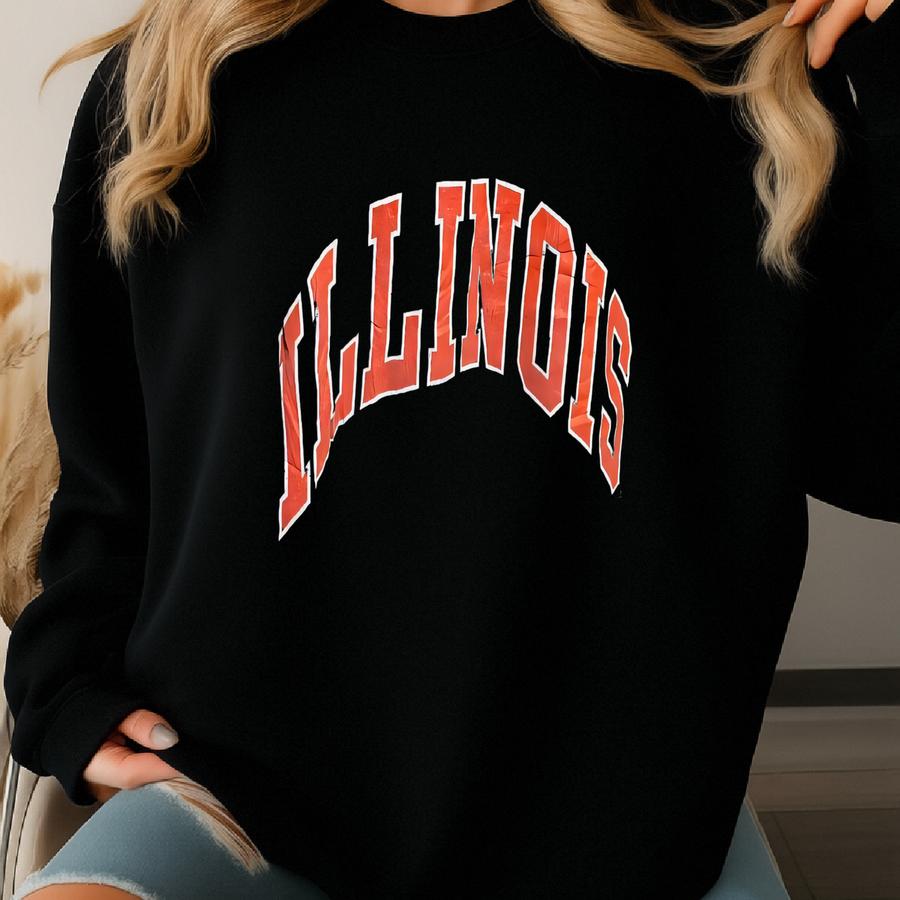 Vintage Illinois Fighting Illini T-shirt Size L Sweatshirt