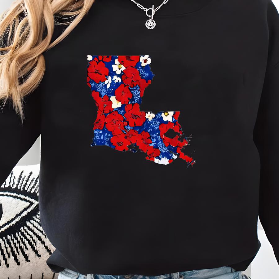 Louisiana Favorite Shirt, Louisiana State Map Shirt, Louisiana Gift T-shirt, Louisiana Home Shirt, Usa States Shirt, Home State Shirts. Sweatshirt