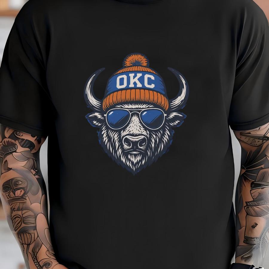 Oklahoma City Basketball Garden Flag Okc Basketball Fan Gift Fan Home Decor Housewarming Gift For Oklahoma City Basketball Fan T-shirt