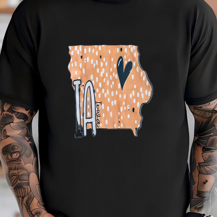 State Of Iowa Heart Tee Or Crew T-shirt
