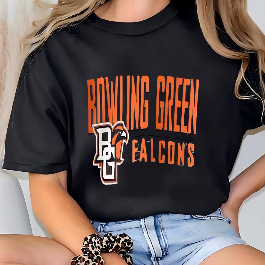 Vintage Bowling Green State University Sweatshirt Bowling Green Crewneck Bowling Green Sweater Bowling Green Falcons Print Logo Grey Large T-shirt