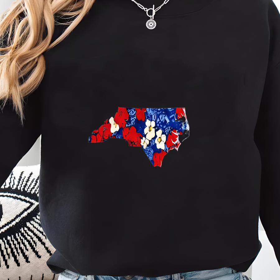 North Carolina Favorite Shirt, North Carolina State Map Shirt, North Carolina Gift T-shirt, North Carolina Home Shirt, Usa States Shirth Sweatshirt