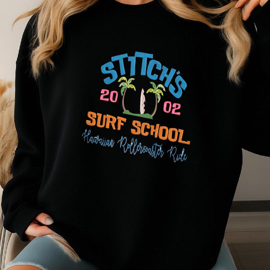 Stitch Sweatshirt: Lilo Stitch Surf School Sweatshirt