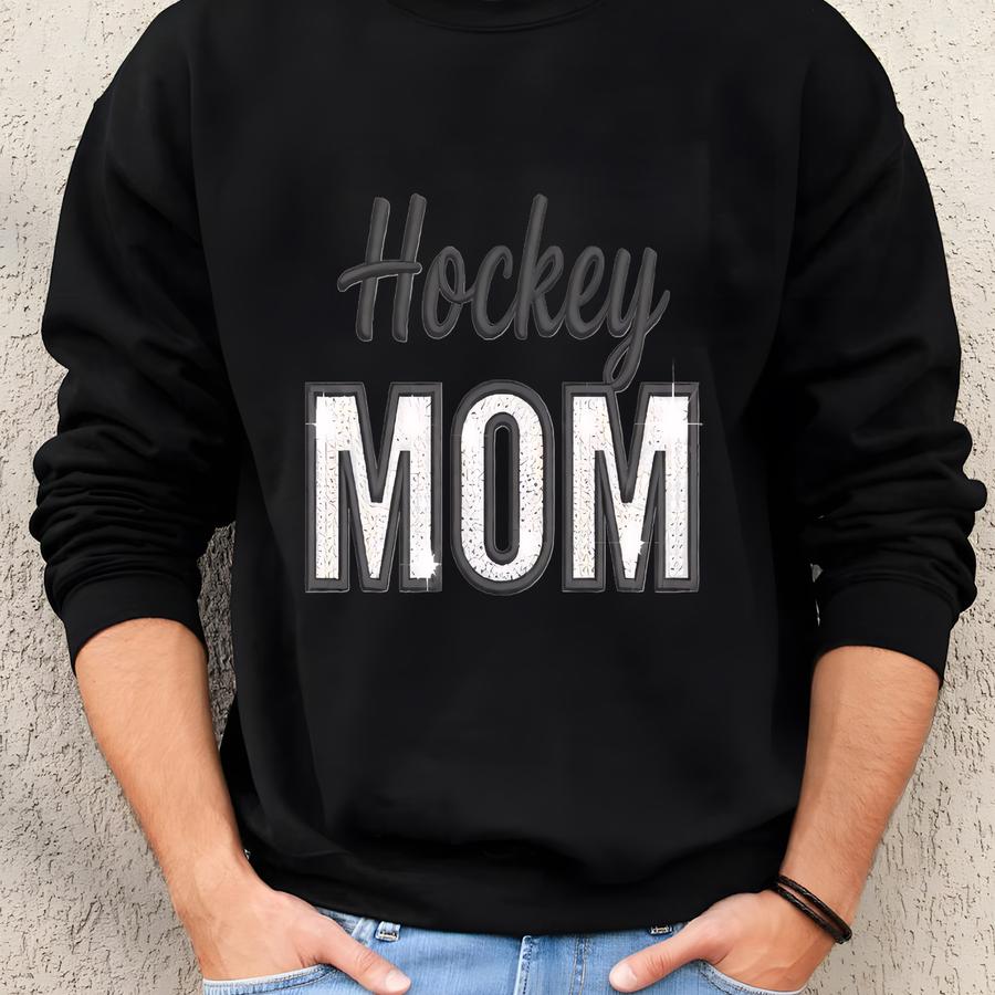 With Rhinestone Filled Mom Hat, Personalized Hockey Mom, Gift For Her, Gift For Him, Birthday Gifts, Hockey Mom Hat/bling! Sweatshirt