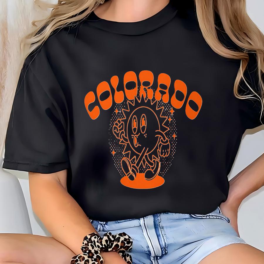 Colorado Shirt - Free Shipping - Retro Cartoon Sun Character Colorado Hoodie, Groovy Classic Cartoon Sun Mascot, Colorado Graphic Tee Gift T-shirt