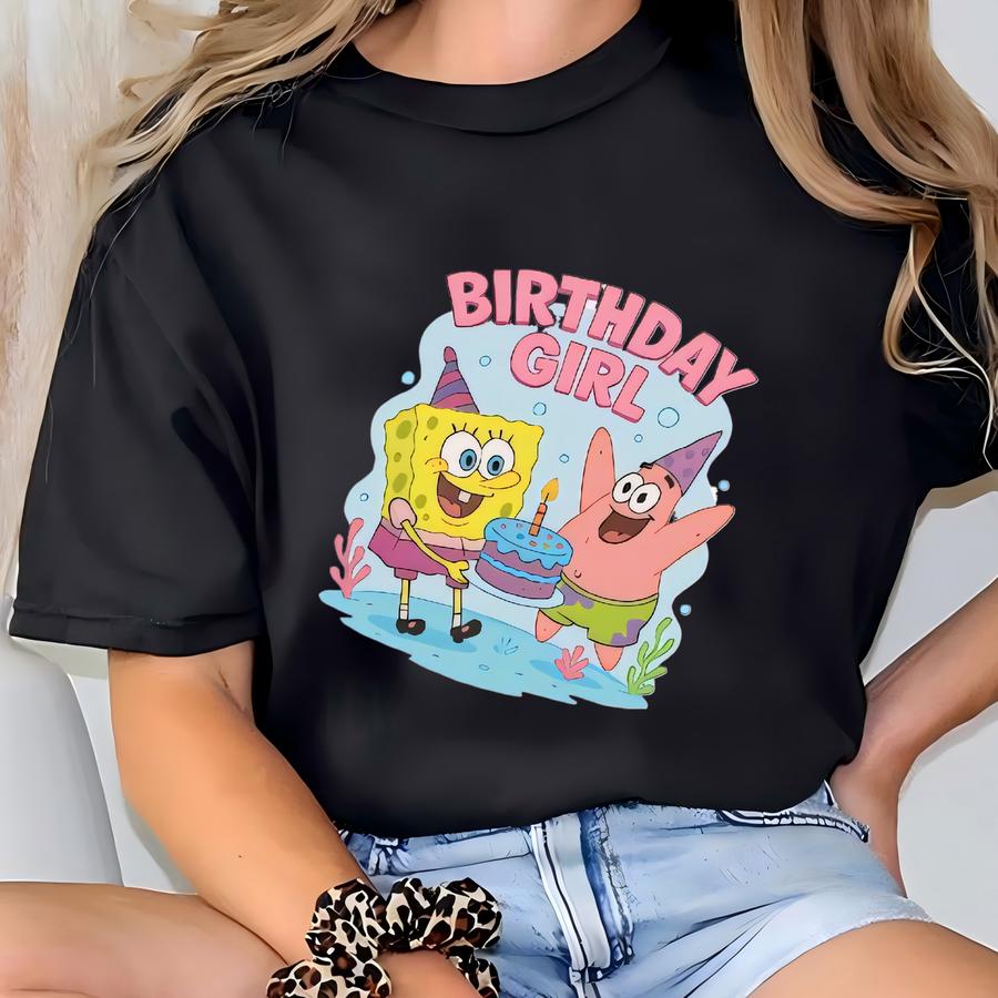 Cartoon Sponge Birthday Tee: Silly Sea Character Party Shirt T-shirt