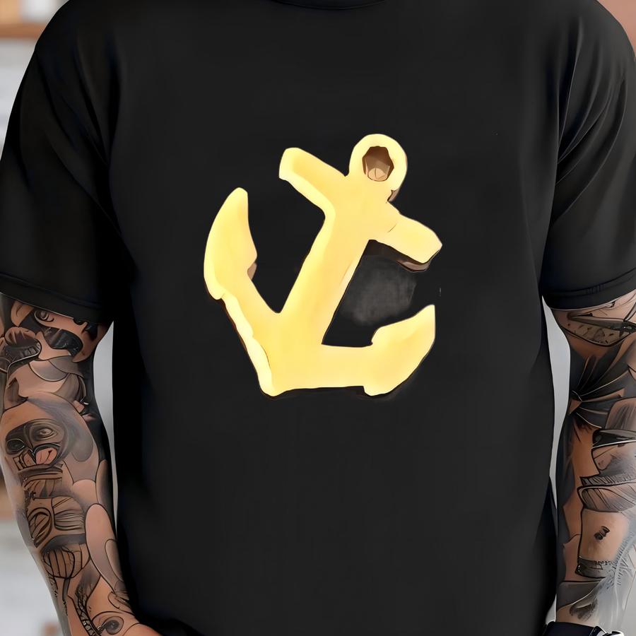 Anchor Earrings - Gold Hypoallergenic Tarnish Resistant T-shirt