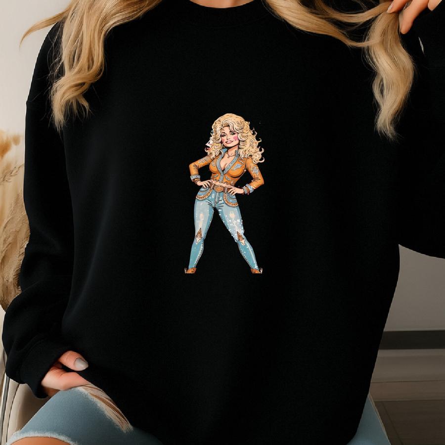 Dolly Inspired Shirt – Retro Cowgirl T-shirt, Hoodie, Sweatshirt, Long Sve, Country Music Gift For Her, Western Style Top Skuc Sku3 48 Sweatshirt