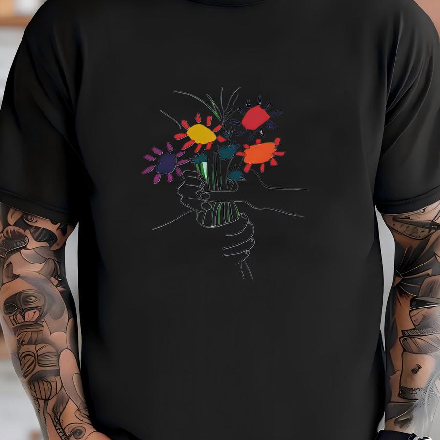 Vintage 1997 Picasso Bouquet Of Peace Flowers Art Collection T Shirt M / 1990s Artist Pop Art Tees / Pablo Picasso Drawing Graphic Tee Shirt T-shirt