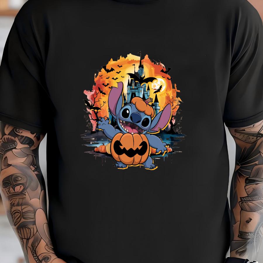 Stitch Halloween Shirt, Stitch Boo Horror Halloween Shirt, Pumpkin Halloween Shirt, Stitch Halloween Hoodie T-shirt