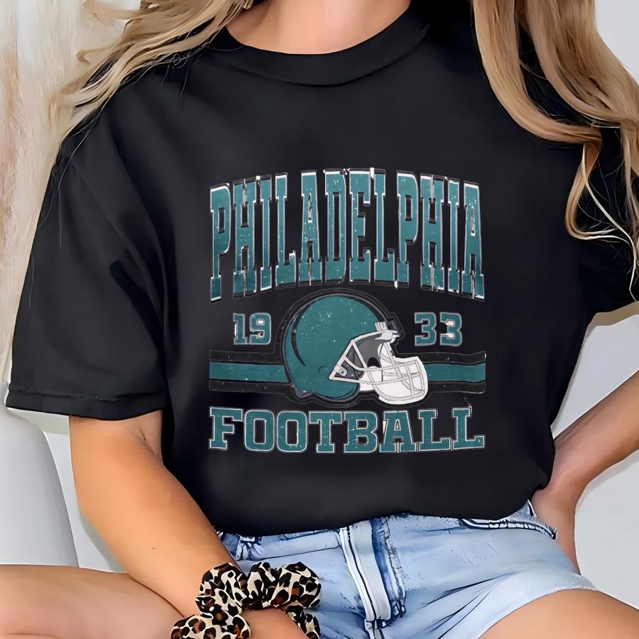 Retro Philadelphia Football Shirt, Philadelphia Game Day Fan Tee, Classic Helmet Style Hoodie, 80s Grunge Vintage Style, Cool Football Gift T-shirt