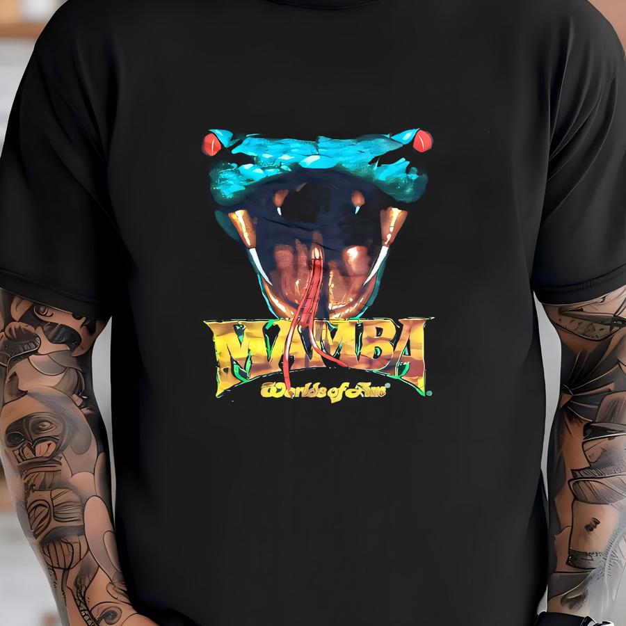 Vintage Mamba Worlds Of Fun Rollerer Black Hoodie Size Extra Large Wof Kansas City Theme Park T-shirt