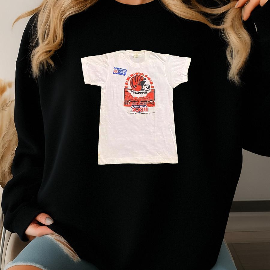 Vintage  Football T Shirt Made Usa Size Youth Large Ohio 1988 Super Bowl Xxiii 80s Single Stitch Classic Tee Sweatshirt