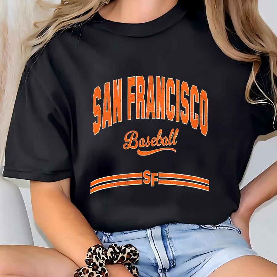 San Francisco Baseball Crop Top, ®, Sf Baseball Shirts Women, Baseball San Francisco Womens Shirt, Vintage Sf Baseball Gift T-shirt