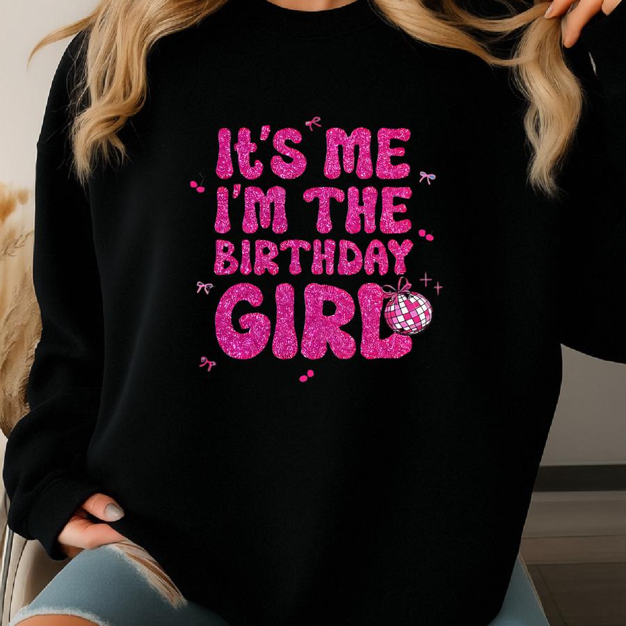 Birthday Girl Shirt Preppy Coquette Bow It's My Birthday Queen Birthday Birthday Gift Birthday Party Gift Unisex Sweatshirt