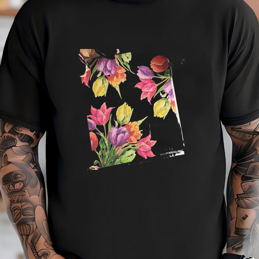 Floral Bouquet Design Tulip Flower Swedish Dishcloth Spring Decor Kitchen Bright Bouquet Dishcloth Zero Waste Sponge Kitchen Gift Basket T-shirt
