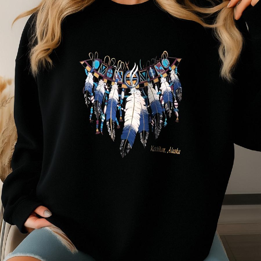 Vintage 90s Ketchikan Sweatshirt Alaska Crewneck Cute Graphics Sweater Pullover Streewear Sportswear Style Nice Black Colour Size Large Sweatshirt