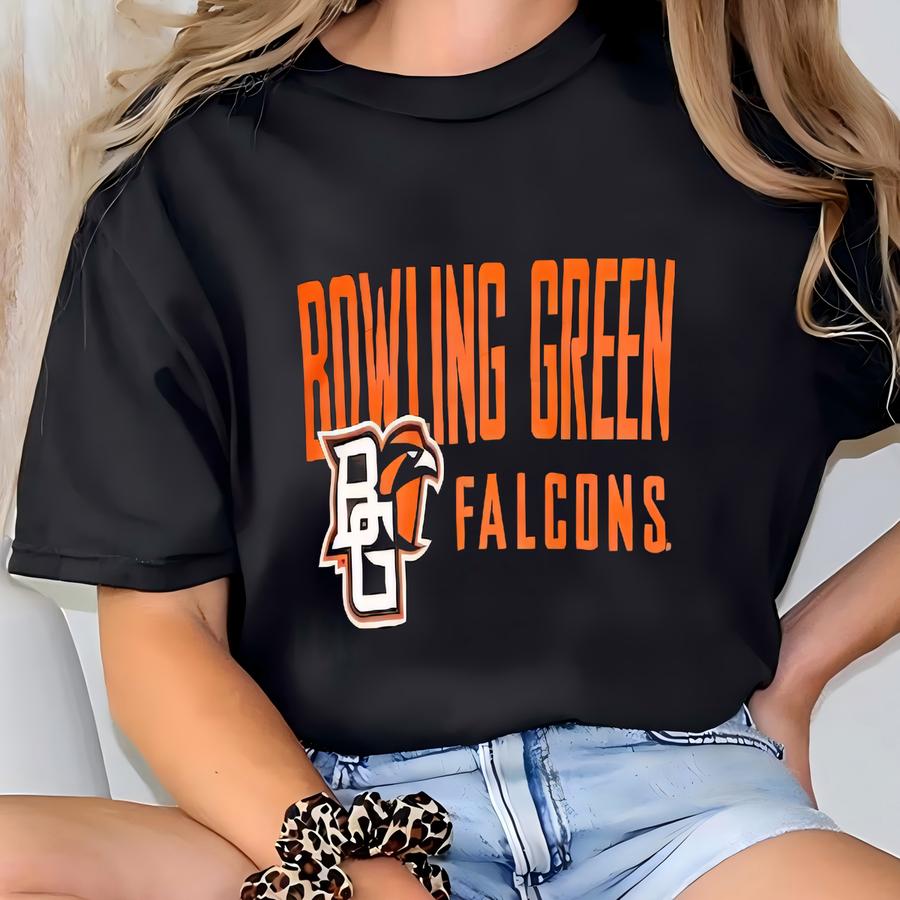 Vintage Bowling Green State University Sweatshirt Bowling Green Crewneck Bowling Green Sweater Bowling Green Falcons Print Logo Grey Large T-shirt