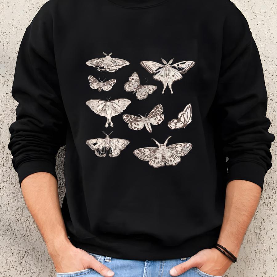 Moth Shirt,insect T-shirt,whimsigoth Clothes, Shirt,dark Academia,vintage Moth Graphic Shirt,cottagecore Shirt Sweatshirt