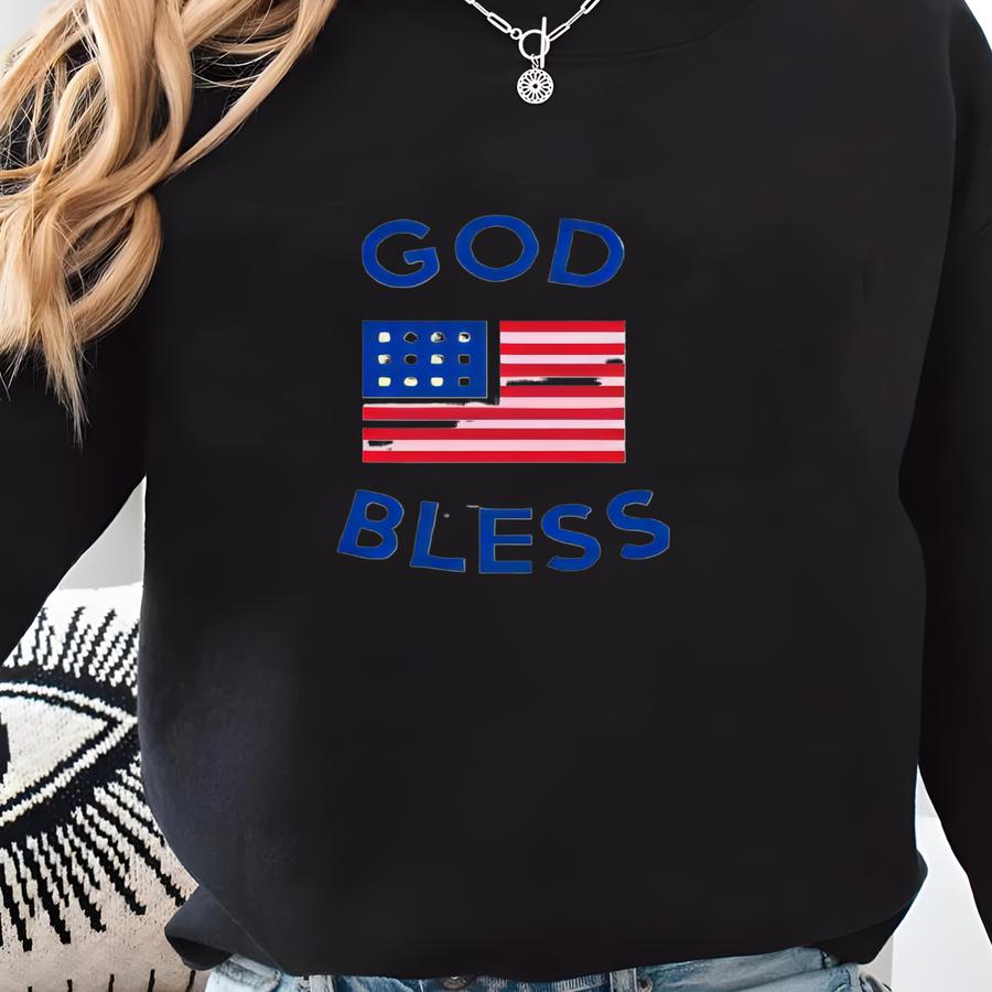 God Bless Usa Tank Top: Women's Fourth Of July Racerback Sweatshirt