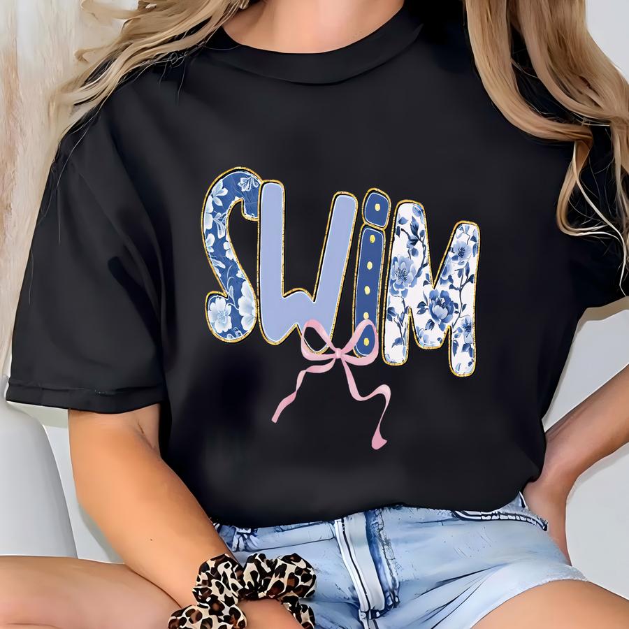 Swim Shirt ,swim Mama Shirt,personalized Gift Swim Mom,swimming Mom Gift,cute Swim Mom Shirt,custom Swim Shirt,swimming Shirt T-shirt