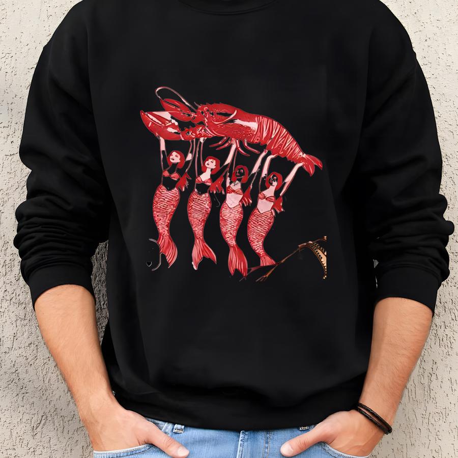 Fisherman Aesthetic Shirt Lobster Graphic Tee Mermaid Lobster Shirt Mermaidcore Shirt Al Aesthetic Clothes  Tee Sweatshirt