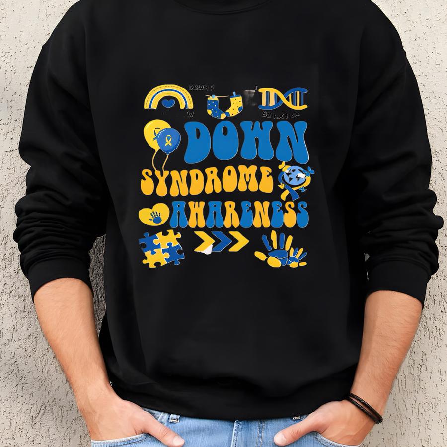 Custom Down Syndrome Awareness Shirt, Be Extra Inclusion Tee, Love Doesn’t Count Chromosomes Sweatshirt, Blue Yellow Gift For Down Syndrome Sweatshirt