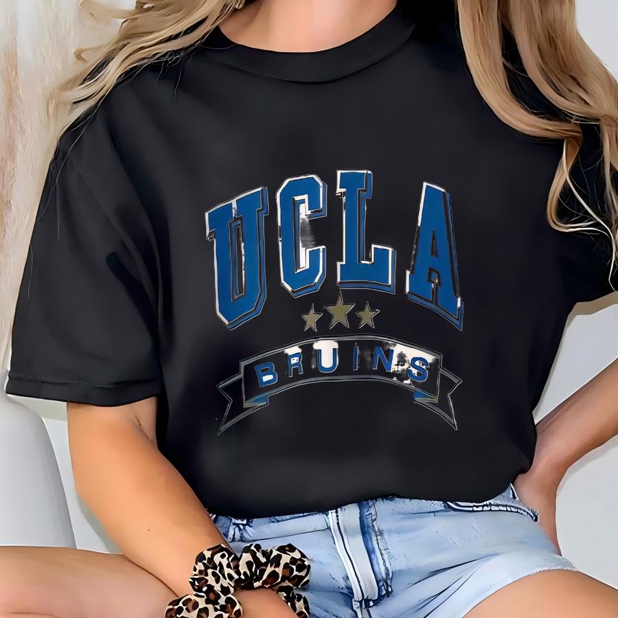 Vintage 90s University California Los Angeles Sweatshirt Los Angeles Crewneck Ucla Sweater Pullover Ucla Bruins Print Logo White Medium T-shirt