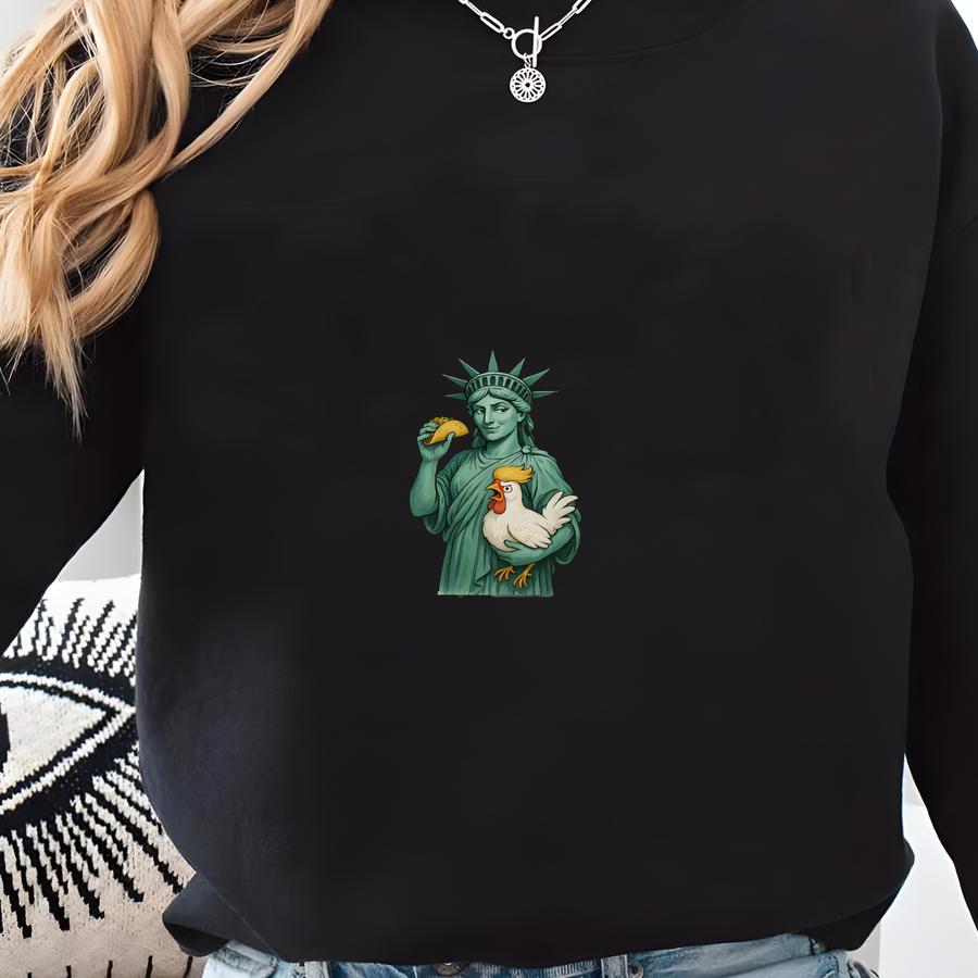 Statue Of Liberty Subtle Anti  Shirt, Chicken Taco , Fdt Anti Tee, Resist Democratic No Kings Protest Sweatshirt
