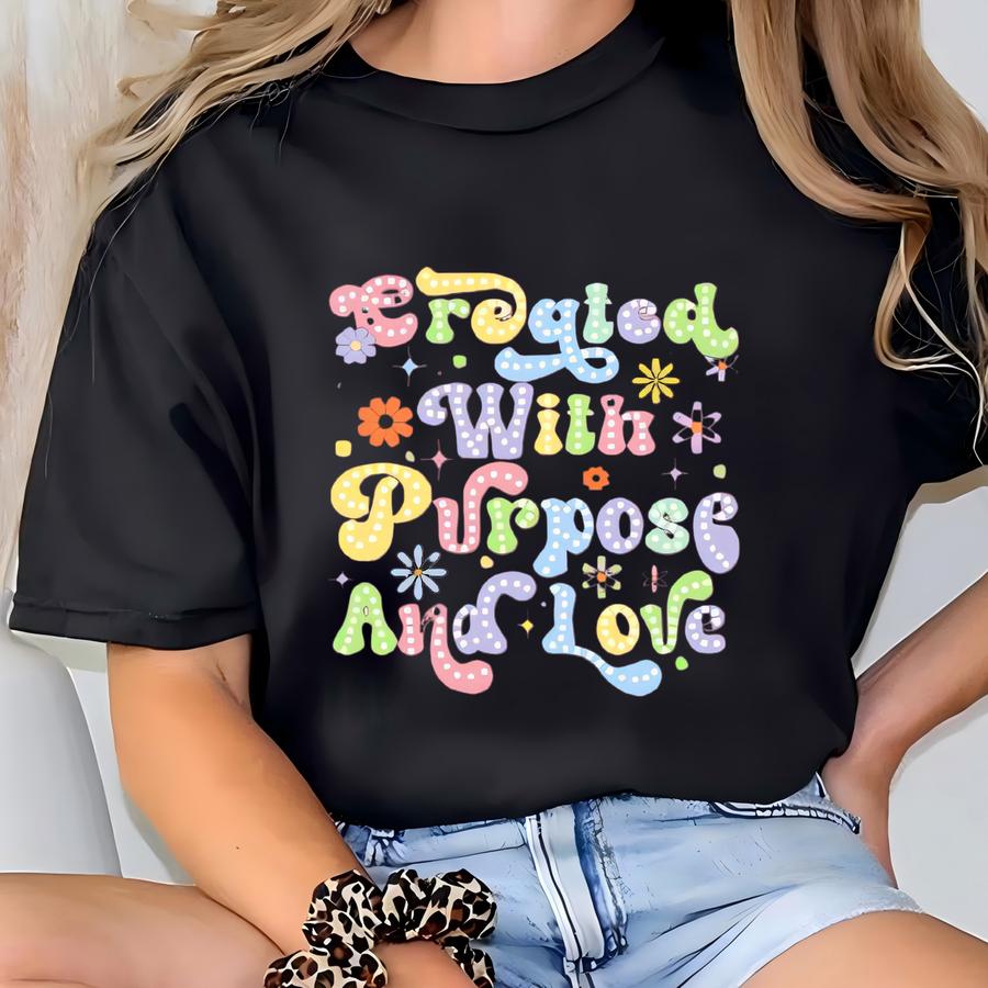 Created With Purpose And Love Shirt, Christian Shirts For Kids, Kids Christian Shirt, Religious Shirt, Cute Jesus Tee, Floral Kids Sweater T-shirt