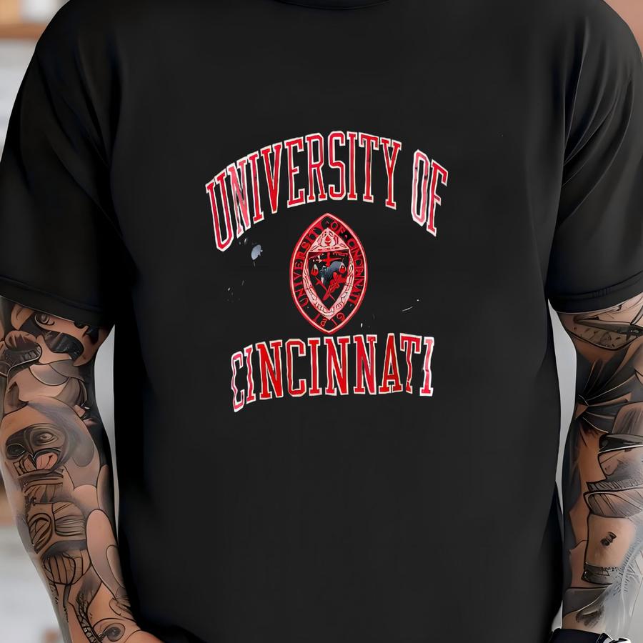 Vintage 1990’s Single Stitch University Of Cincinnati Black Thrashed Tee - Large T-shirt