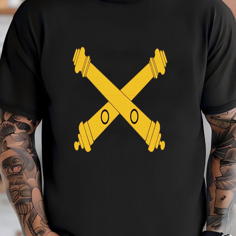 Us Field Artillery Branch Insignia With Digital Design.perfect For Military Veteran,active Duty Or Supporters.svg,png,dxf,eps,pdf Cut T-shirt