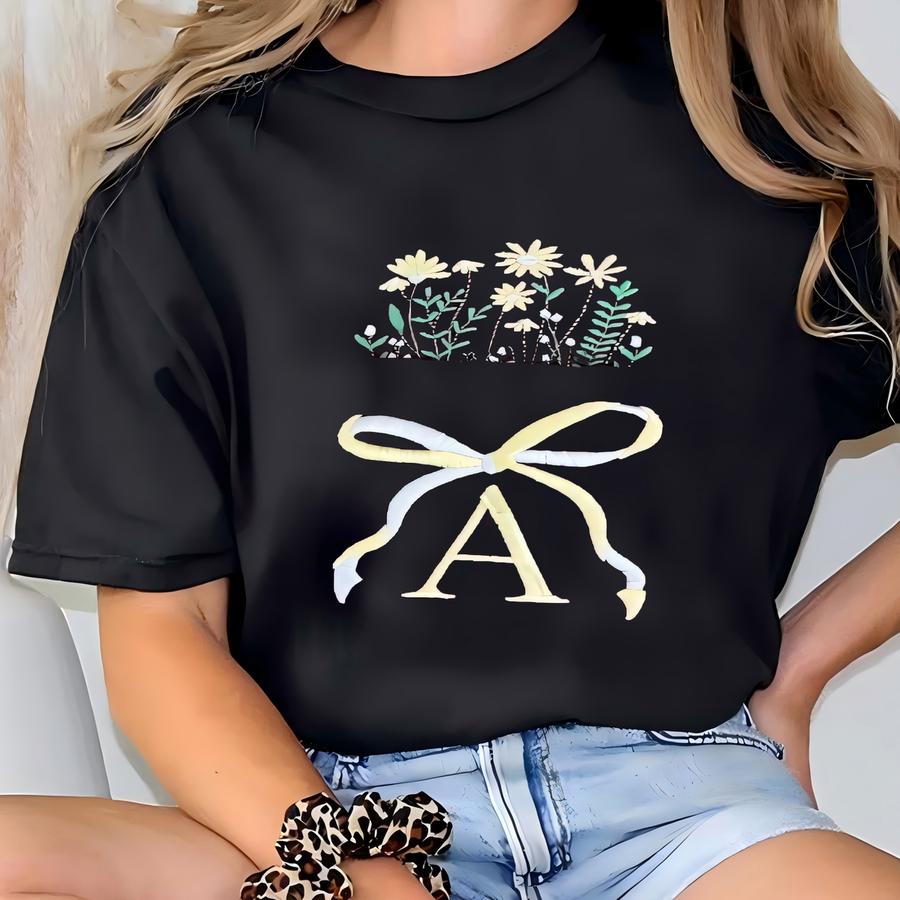 Personalized Monogram Flower Shirt| Custom Hoodie | Wildflower Monogram Shirt | Custom Pocket T| Shirt T-shirt