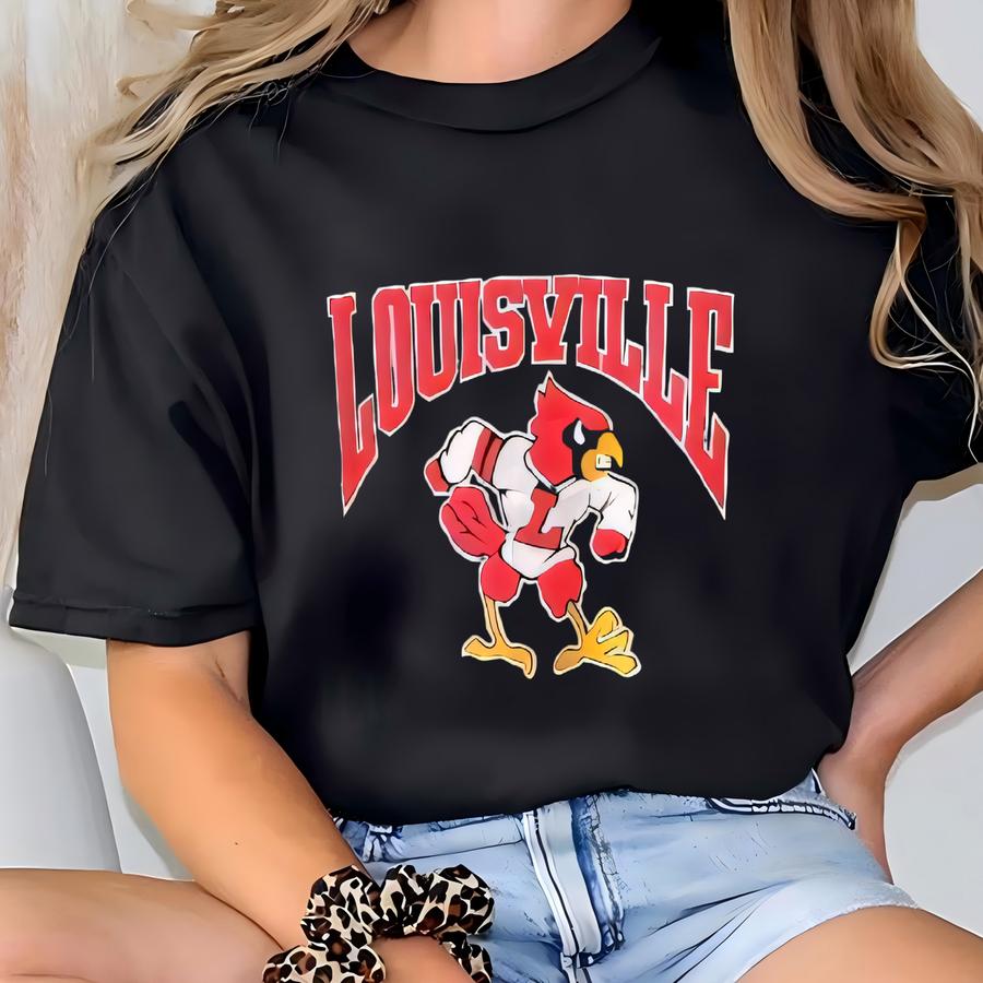 Vintage 90s Louisville Cardinals Sweatshirt: Jerzees Ncaa Black Size L T-shirt