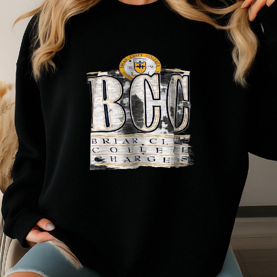Vintage 90s Briar Cliff College Sweatshirt Briar Cliff University Crewneck Briar Cliff Sweater Briar Cliff Chargers Print Logo Grey Small Sweatshirt