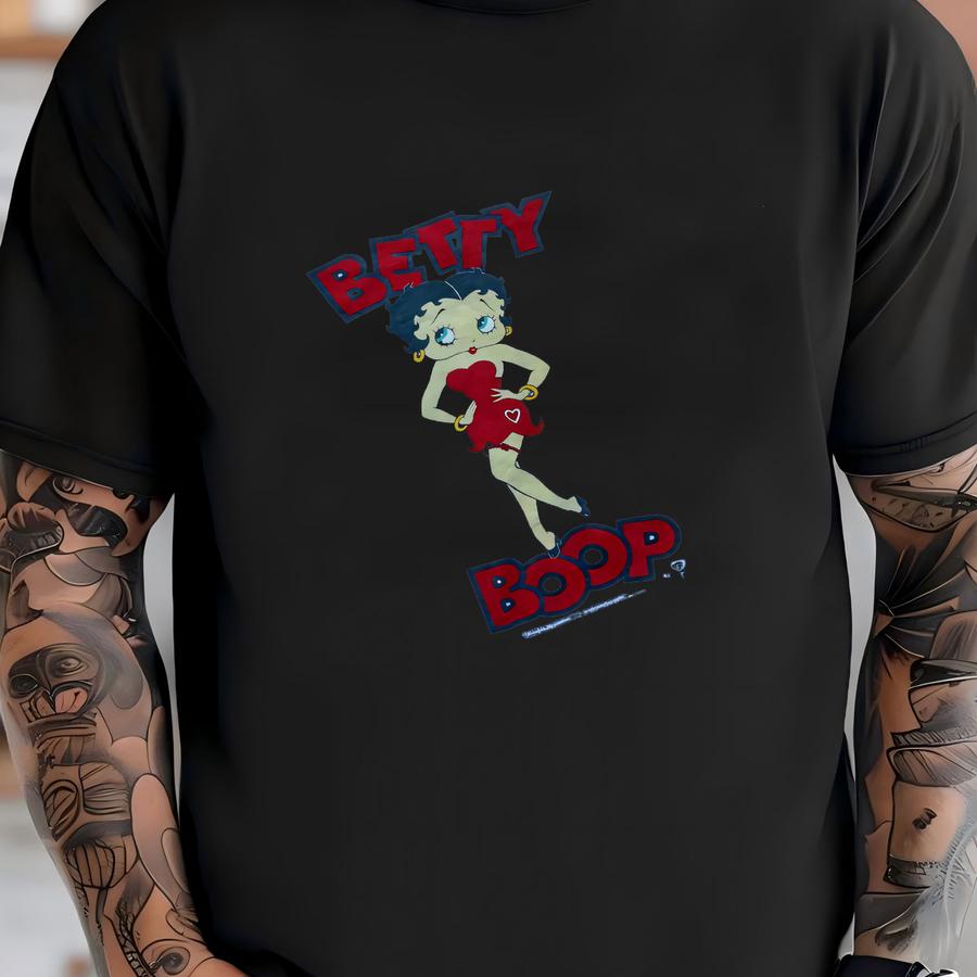 Vintage 1996 Betty Boop Pinup Model Red Dress Mirror 90s Cartoon Graphic Shirt Usa Size Xl T-shirt