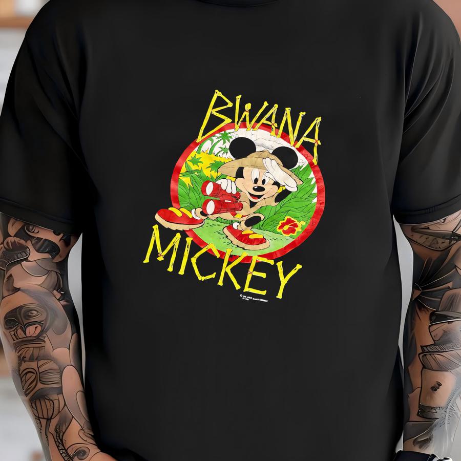 Vintage 80s 90s Bwana Mouse Jungle Safari Wildlife Swahili Graphic Shirt Usa Size Large T-shirt