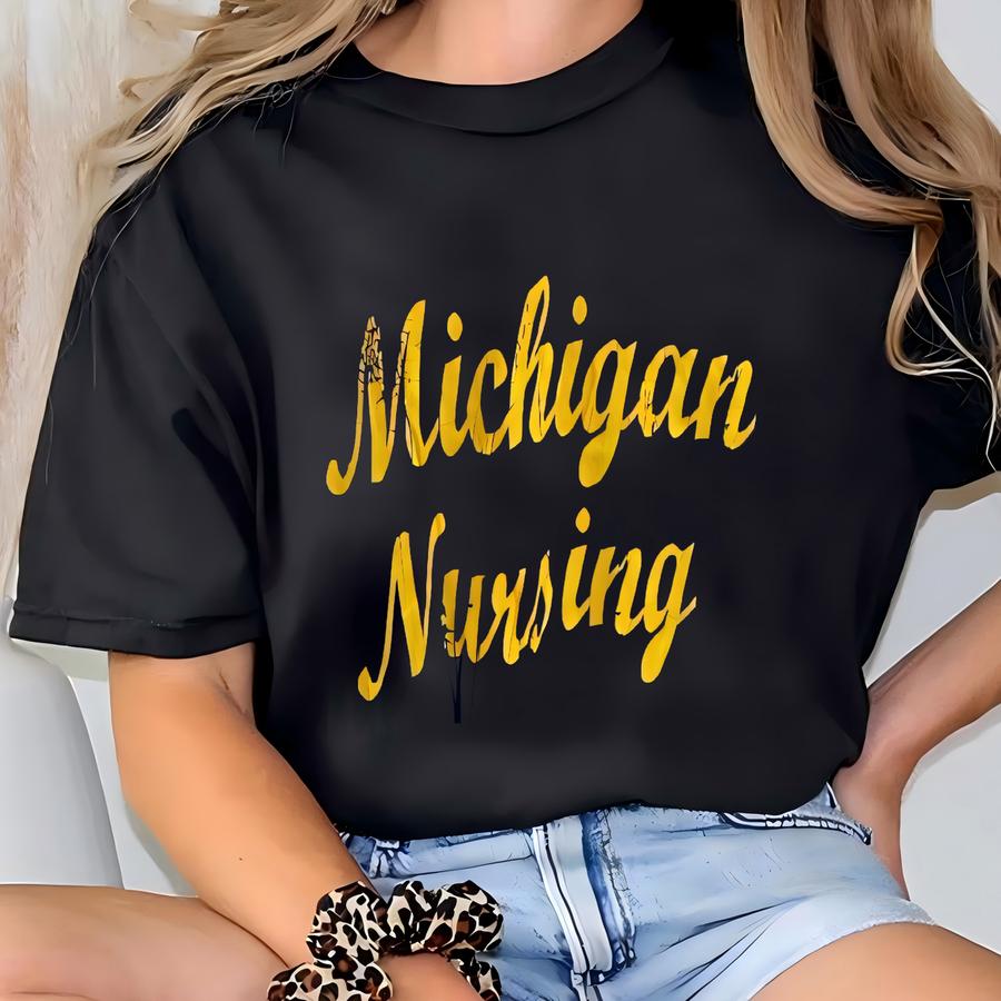 Vintage 90s University Of Michigan School Of Nursing Hoodie Size S T-shirt
