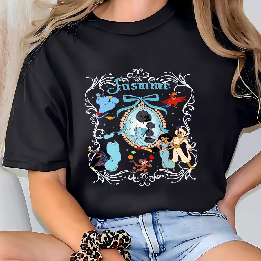 ® Coquette Princess Jasmine Shirt, Aladdin Tee, Land Girls Trip Shirt, Matching Princess Shirt, Magic Kingdom Tee T-shirt
