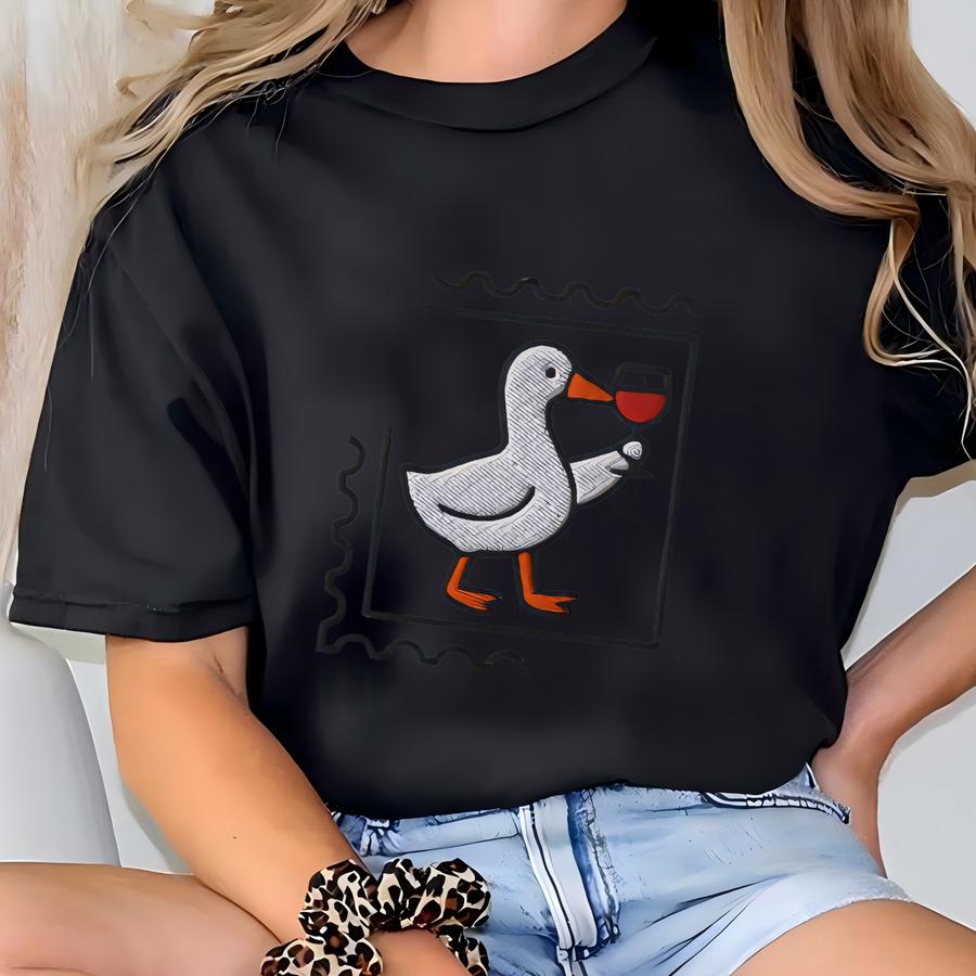 Silly Goose Wine Shirt, One Silly Goose Tshirt, Shirt, Goose Lover Tee, Gift For Her, Wine Lover Shirt T-shirt