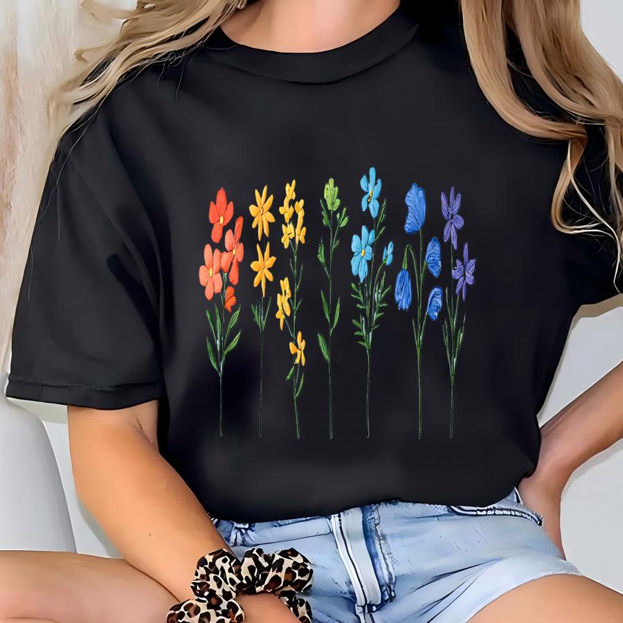 Wildflower Lgbt Shirt Subtle Pride Crewneck Pride Month Shirt Flower Shirt Gay Pride Shirt Lesbian Pride Pride Shirt Queer Shirt T-shirt