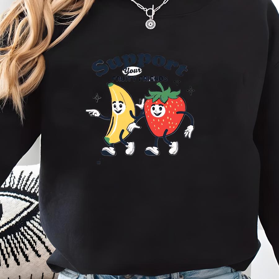 Pride Baby Tee: Retro Fruity Friends Lgbtqia Crop Top Sweatshirt